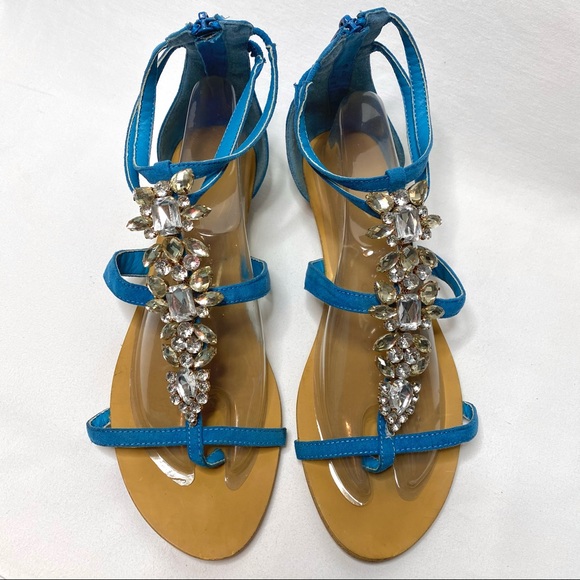 MODERN RUSH blue rhinestone sandals ✨💙 - Picture 12 of 12